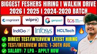  BIGGEST MASS HIRING UPDATE | TOP MNC'S DIRECT TEST/INTERVIEW HIRING | WALKIN DRIVE 2026-2022 BATCH