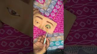 # green and golden colour combination eye makeup