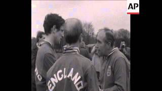 SYND 14-1-69 THE ENGLAND FOOTBALL TEAM TRAIN PRIOR TO PLAYING ROMANIA IN A FRIENDLY