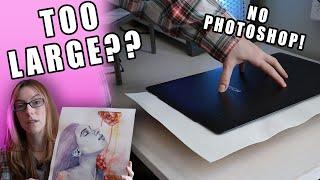 How to Scan Art that is TOO BIG!!  100% Free No Photoshop - Scan Large Art with Small Scanner