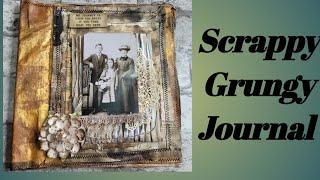 Embellishing The Cover Of The Grungy Scrappy Journal