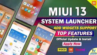 Finally MIUI 13 New System Launcher Update | Enable Add Widgets in Home Screen | MIUI 13 Features