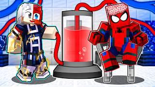 SWAPPING MY LIFE WITH SUPERHEROES IN MINECRAFT!!