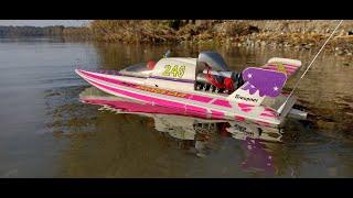 Vintage RC boat - Graupne Mega Dragstar - new rudder and some other mods