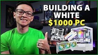 🟢 Building a $1000 White RX 9060 XT Gaming PC!