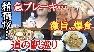 【長距離トラック】道の駅巡り、激旨爆食！何故？急にブレーキが…大盛り魚介醤油。チキン南蛮ダブル。焼肉、追加の爆食！【道の駅玉村宿】【道の駅大桑】【小黒川PA上】【Japanese food】