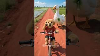 The poor puppy rescue duck on the roadside #puppy #rescue #duck #animals #funny