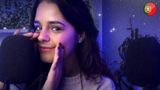 ASMR Ear to Ear CLOSE UP CUPPED Whispering  Portuguese TRIGGER WORDS to listen to SLEEP