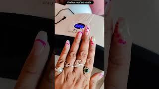 3d acrylic flower with ombre and french design by fashion nail art studio  #youtube #nailart