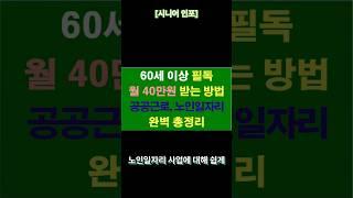 시니어인포️ 60세 이상이라면 꼭 알아야 할 노인일자리 신청 방법! (공공근로•노인일자리센터)