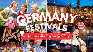 Germany Festivals in German language with English Subtitles || German Gyan - Nidhi Jain