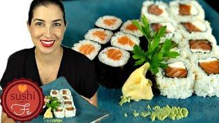 HOSSOMAKI e URAMAKI de SALMÃO nos MÍNIMOS DETALHES | Como Fazer Sushi | Com a Fê