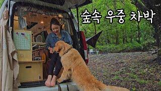 비오는 날 큰 강아지와 힐링~   스타리아 캠핑카 투어 9일째 ㅡ이젠 집에 가쟈