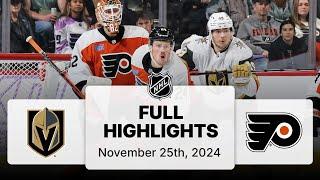 NHL Highlights | Golden Knights vs. Flyers | November 25, 2024