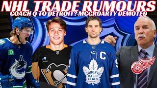 NHL Trade Rumours - Leafs, Canucks, Coach Q to DRW? Crosby & Malkin Milestones & McGroarty Demoted