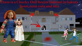 There's HORROR haunted palace new secret inside Chucky Being Mio and YUTA SAKURA SCHOOL SIMULATOR