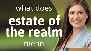 Estate of the realm • ESTATE OF THE REALM definition