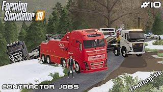 HARDEST recovery, TRUCK slid down the mountain | Contractor Jobs | Farming Simulator 19 | Episode 10