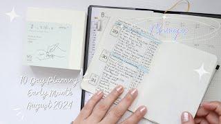 August 1, 2024 | Planner Setup | 10-Day Planning | Early Month | Bullet Journal Pocket