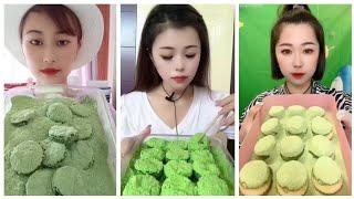 ASMR:Heavy Matcha Powder|Soft Ice chips| hard ice|powdered Ice white ice Eating|V-Good Crunchy Ice