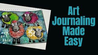 Mixed Media Art Journal Tutorial - STENCIL TECHNIQUE #artjournal #mixedmedia #stencils