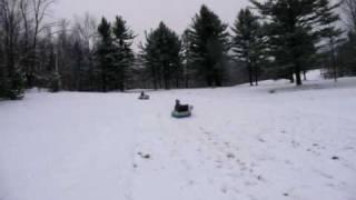 Ben Premack, Kira Jackson snowtubing in Vermont