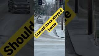 Ridiculous Icy Road Slippery Winter Car Crash 2022 Oregon Freezing Rain Ice Storm #shorts