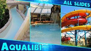 ALL WATER SLIDES at Aqualibi, Walibi Belgium (Largest Indoor Water Park in Belgium!)