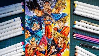 How to Draw Goku All Transformation [ Dragonball ]