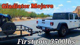 Jeep Gladiator Mojave towing test with atv's and trailer 3500lbs with mpg results