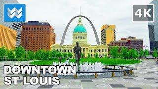 Walking tour of Downtown St Louis, Missouri 【4K】