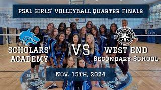 Girls' Varsity Volleyball Playoffs Game (11/15/2024): Scholars' Academy VS West End Secondary School