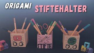 Origami Stiftehalter ️,Spotify, YouTube |  süße Papier Stiftehalter basteln | back to school 2022