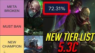 WILD RIFT TIER LIST 5.3C SINGED BROKE THE META (DOMINATING EVERYWHERE)