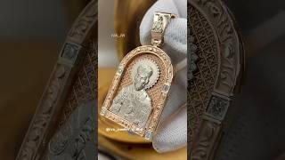 Икона с Чудотворцем и молитвой «Отче Наш» золотая. Для заказа +79279555388