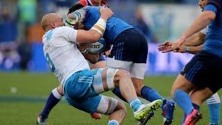 Sergio Parisse foils French counter attack, Italy v France, 15th March 2015