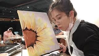 Sunflower Canvas Art Acrylic Painting  太阳花/向日葵帆布艺术丙烯酸画