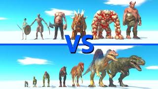 INFERNALS Team vs CARNIVORE DINOSAURS Team - Animal Revolt Battle Simulator