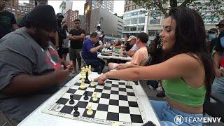 Andrea catches a chess hustler making an ILLEGAL move