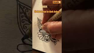 Easy floral art | Folkart paisley design  #tattoo #madhubani #howtodraw #doodle #arttutorial #mehndi