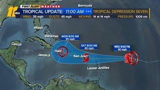 Tropical Depression 7 forms in the Atlantic Ocean, expected to become Fiona soon