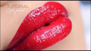 TUTORIAL | 3D lips permanent makeup step by step | lip blush tattoo