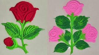 Beautiful New Rose Flower Rangoli | Rangoli Design | Easy Rangoli  Vijaya Vlogs