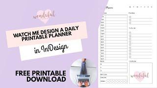 Watch Me Design A Daily Printable Planner Insert in InDesign