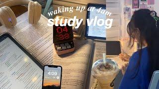 study vlog: waking up at 4am!  exam week, lots of notetaking, waking up early, uni vlog