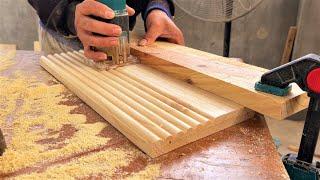 Handcrafted DIY Makeup Vanity Table // Masterful Woodworking Skills with a Router