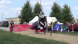 Jousting Steve Hemphill and Stacy Wasson joust during Festival of the Horse and Drum