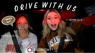 drive around with us AT MIDNIGHT..| mukbang + car karaoke