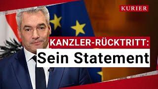 Kanzler Nehammer-Rücktritt: Sein Statement