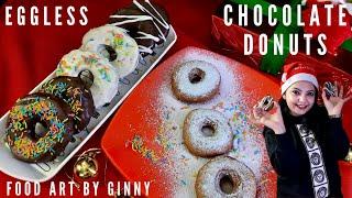 Donuts Recipe l  Eggless Chocolate Donuts l Easy Homemade Doughnuts l Christmas Special Doughnuts